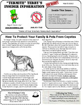 March 2013 Pest Control Newsletter